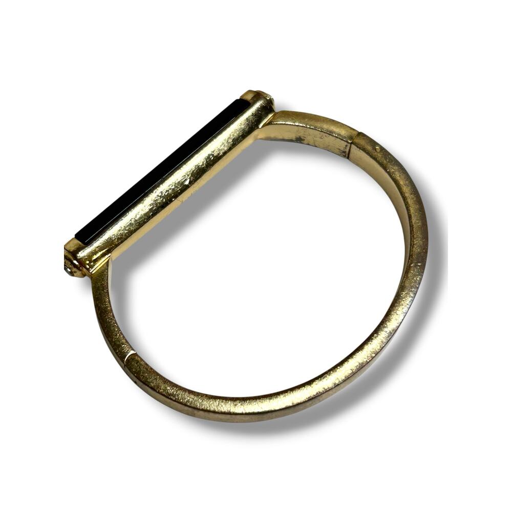 Vintage Henri Bendel New York Gold Tone
Black Resin Bar Hinged Bangle Bracelet - Picture 11 of 12